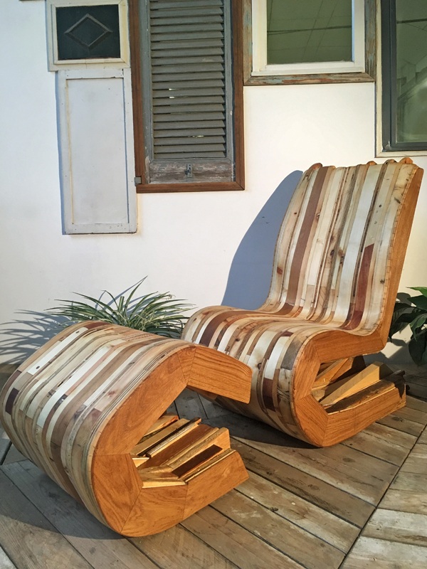 poltrona legno riciclato