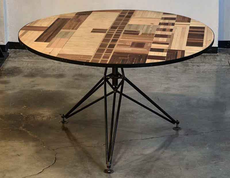 handmade table with scrapwood