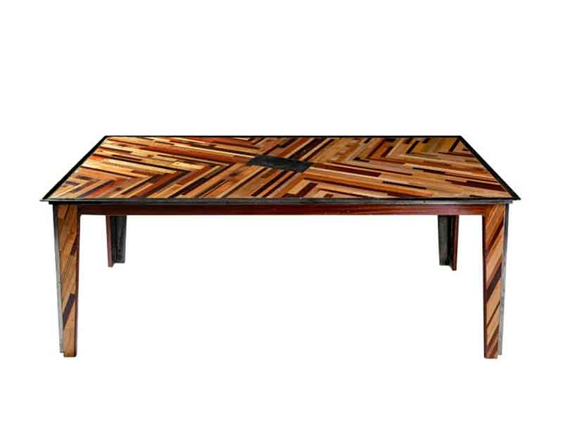 tavolo con mosaico mogano e lavagna centrale